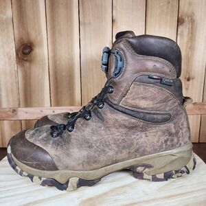 Zamberlan Lynx Mid GTX BOA Boots Mens 9.5 Brown Leather Goretex Vibram Hunting